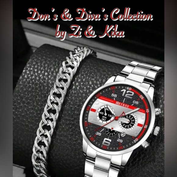 Men’s Luxury Sport Watch & Bracelet Set - Picture 2 of 2